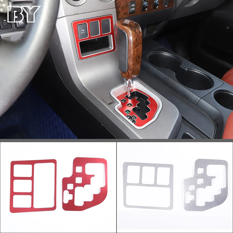 

2Pc Aluminum Alloy Gear Shift Display Frame Sticker Modification Parts Decoration For Toyota Tundra 2007-2013 Accessories