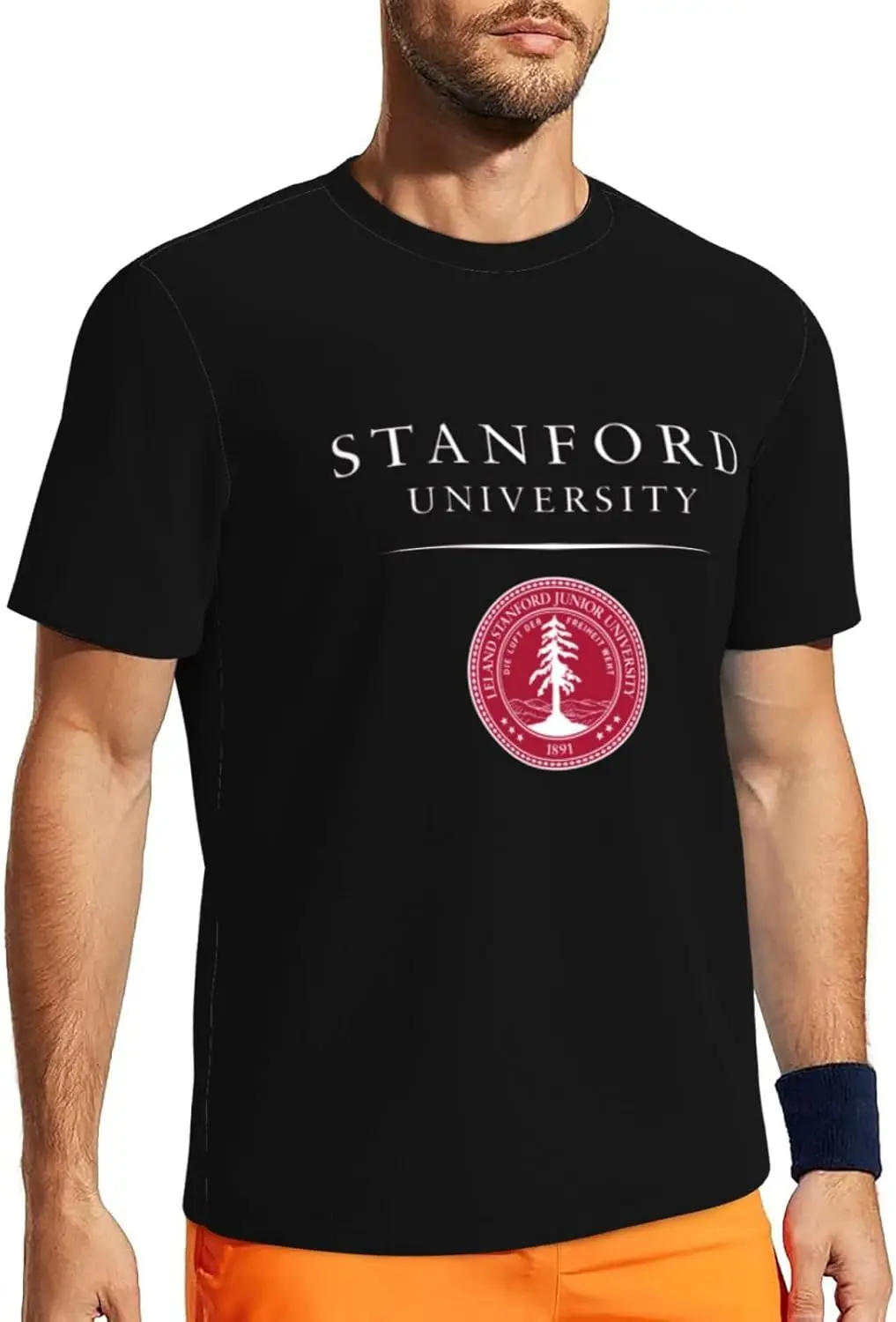 Мужская сетчатая футболка Стэнфордского университета с короткими рукавами