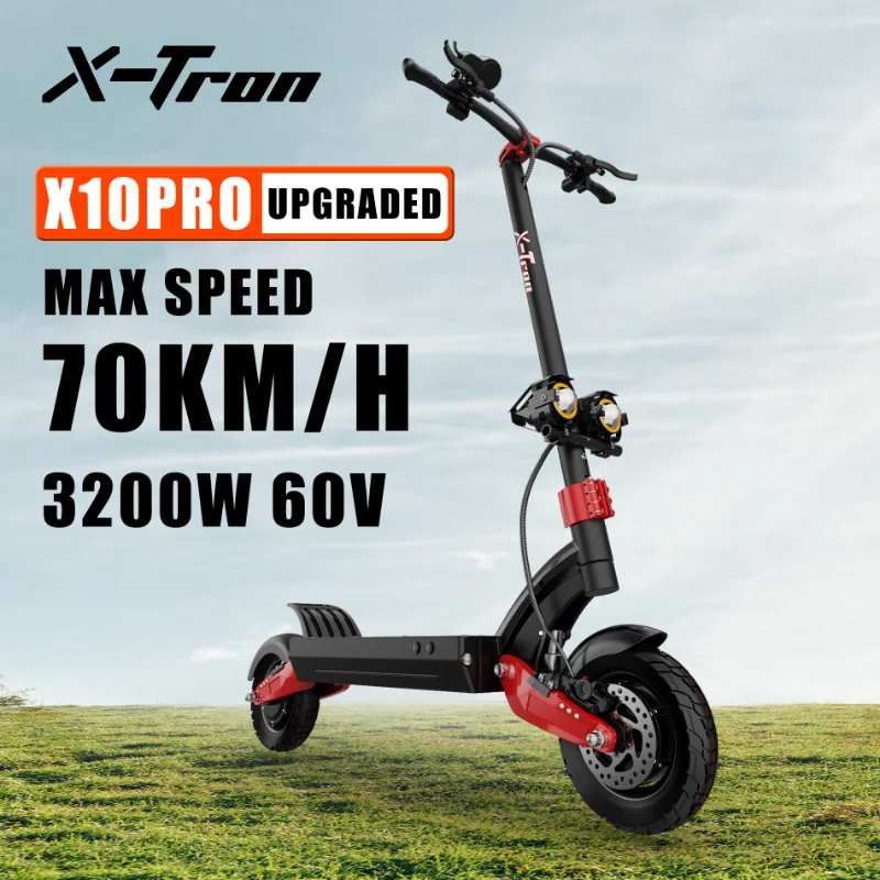 

X-Tron X10Pro Electric Scooter 70km/H 3200W Dual Motor 60V 20.8Ah Outdoor Off-road Folding Scooter Adult Electric Scooter