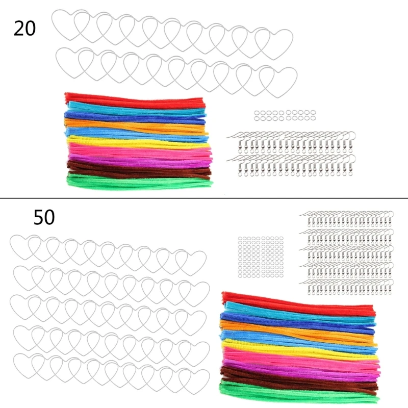 

Colorful Texture Plush Love Heart Earrings DIY Sweet and Childlike Dopamine Ear Drops Handmade Heart-shaped Ear Adorment E0BE