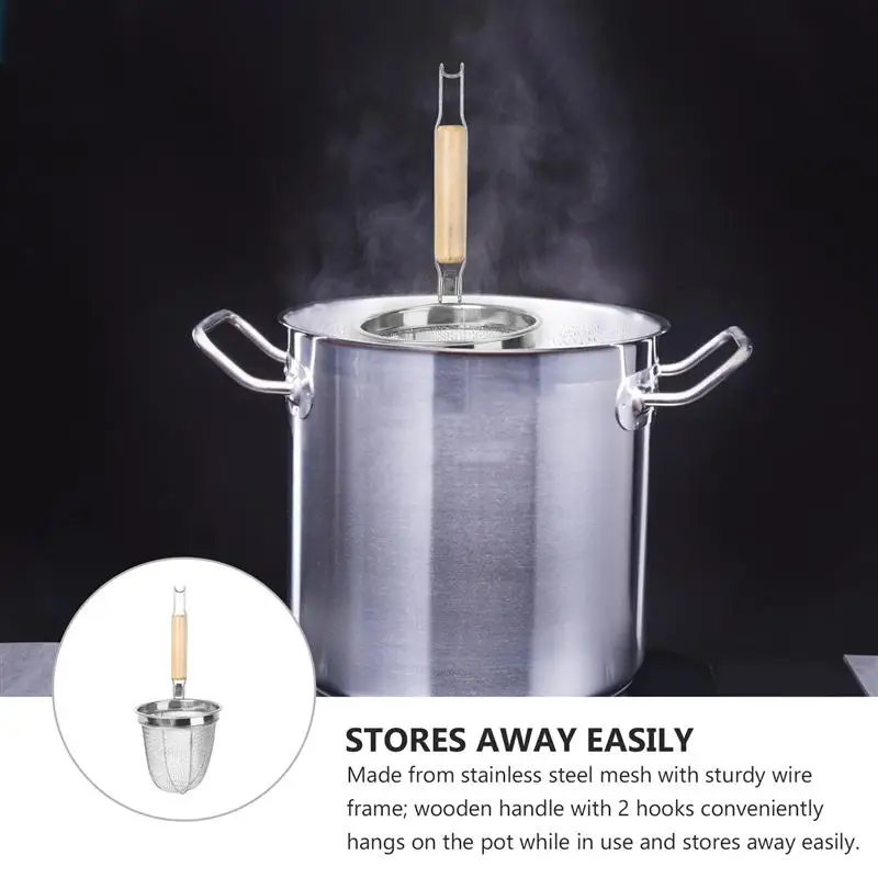 New Fashion Kitchen Stainless Steel Big Mesh Food Dumpling Noodle Strainer |