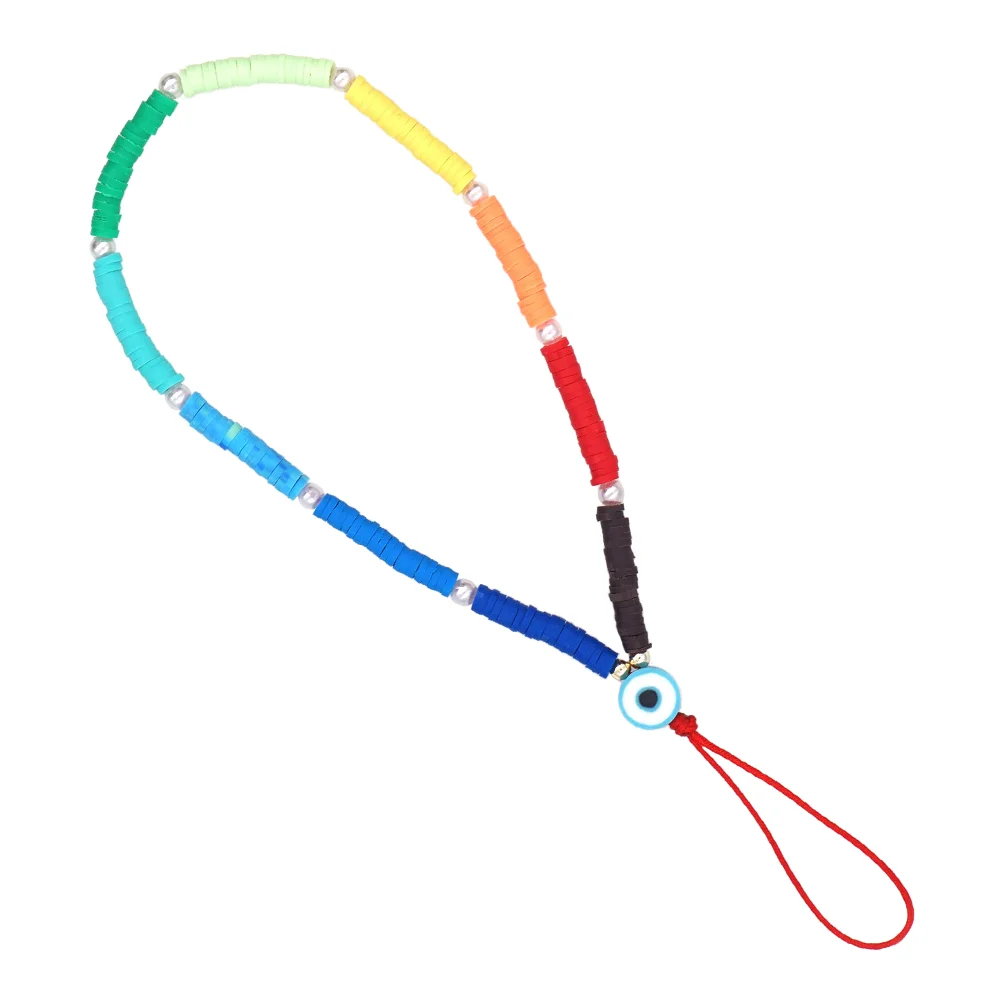 

Strap Chain Lanyard Beads Charm Wrist Beaded Mobile String Bead Keychain Wristlet Bracelet Anti Lost Accessory Pearl Cell Women