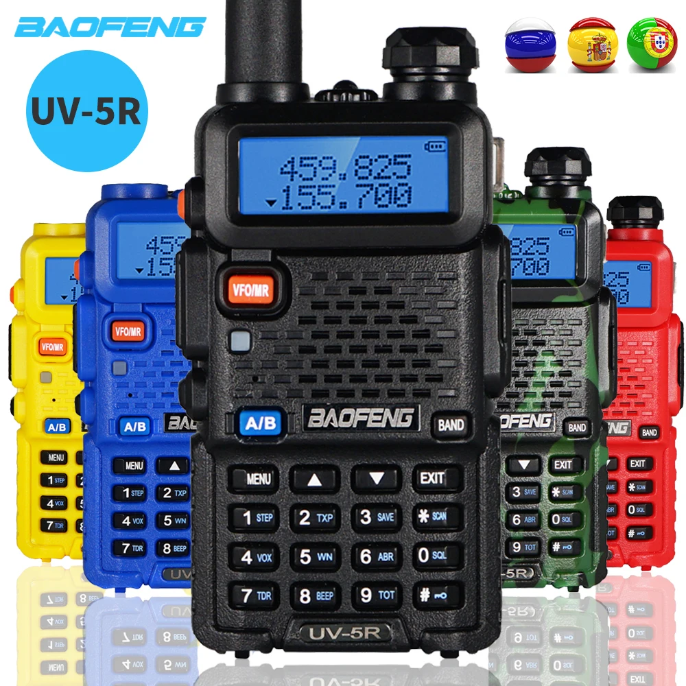 2PCS Baofeng UV-5R Walkie Talkie 5W Dual Band Two Way Radio UV 5R Amateur Portable CB Ham Radio VHF/UHF Transceiver Intercom 5r