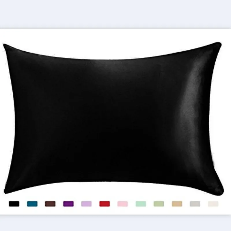 

1PCS 100% silk satin silk satin hairdressing zipper pillowcase