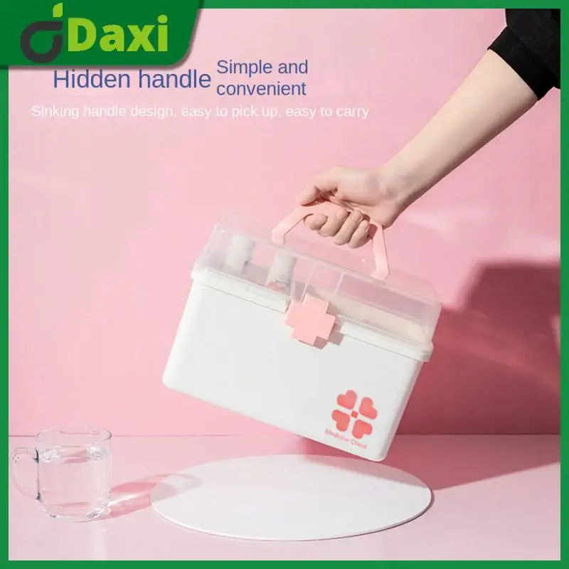 

Three Models Portable Household Medicine Storage Box Convenient Box Organizer House Built-in Removable Durable 1pc