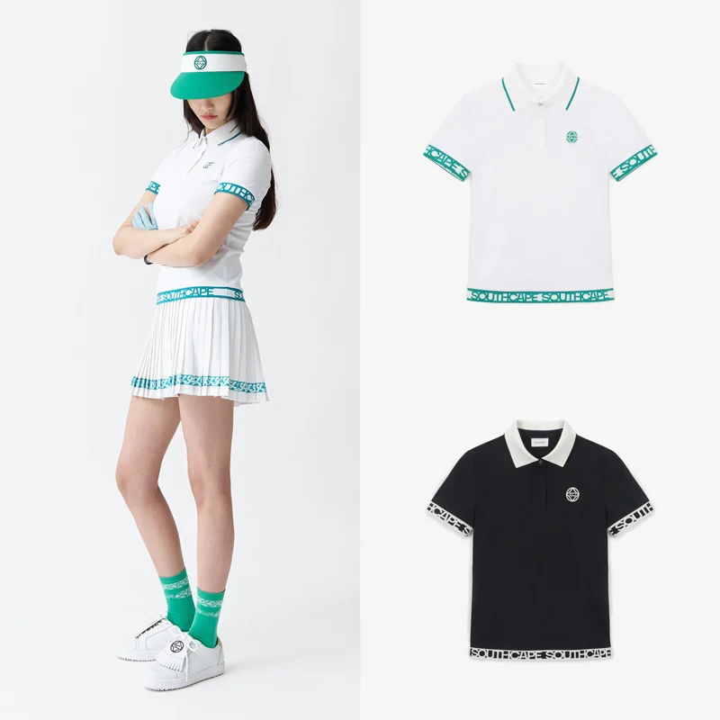 

Korean Golf clothing women's short sleeve T-shirt summer sports quick dry breathable slim lapel top