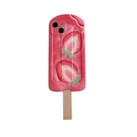strawberry ice cream popsicle bracket phone case cover for iphone 11 12 13 pro x xr xs max shockproof case for iphone 13 cases