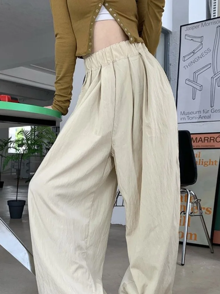 

Брюки женские льняные с широкими штанинами, модные Мешковатые повседневные штаны в японском стиле Харадзюку, свободные уличные штаны с завышенной талией