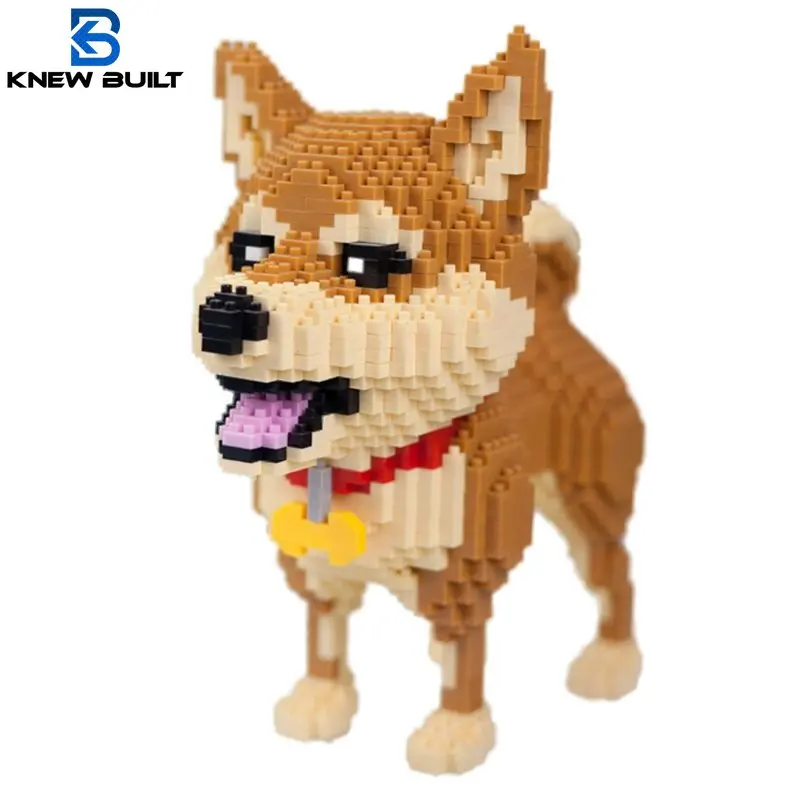 

KNEW BUILT Shiba Inu Dog Model Mini Building Block Toys Set for Kid Adult Beginner Teddy Hughes Corgi Collie Pet Style Bricks