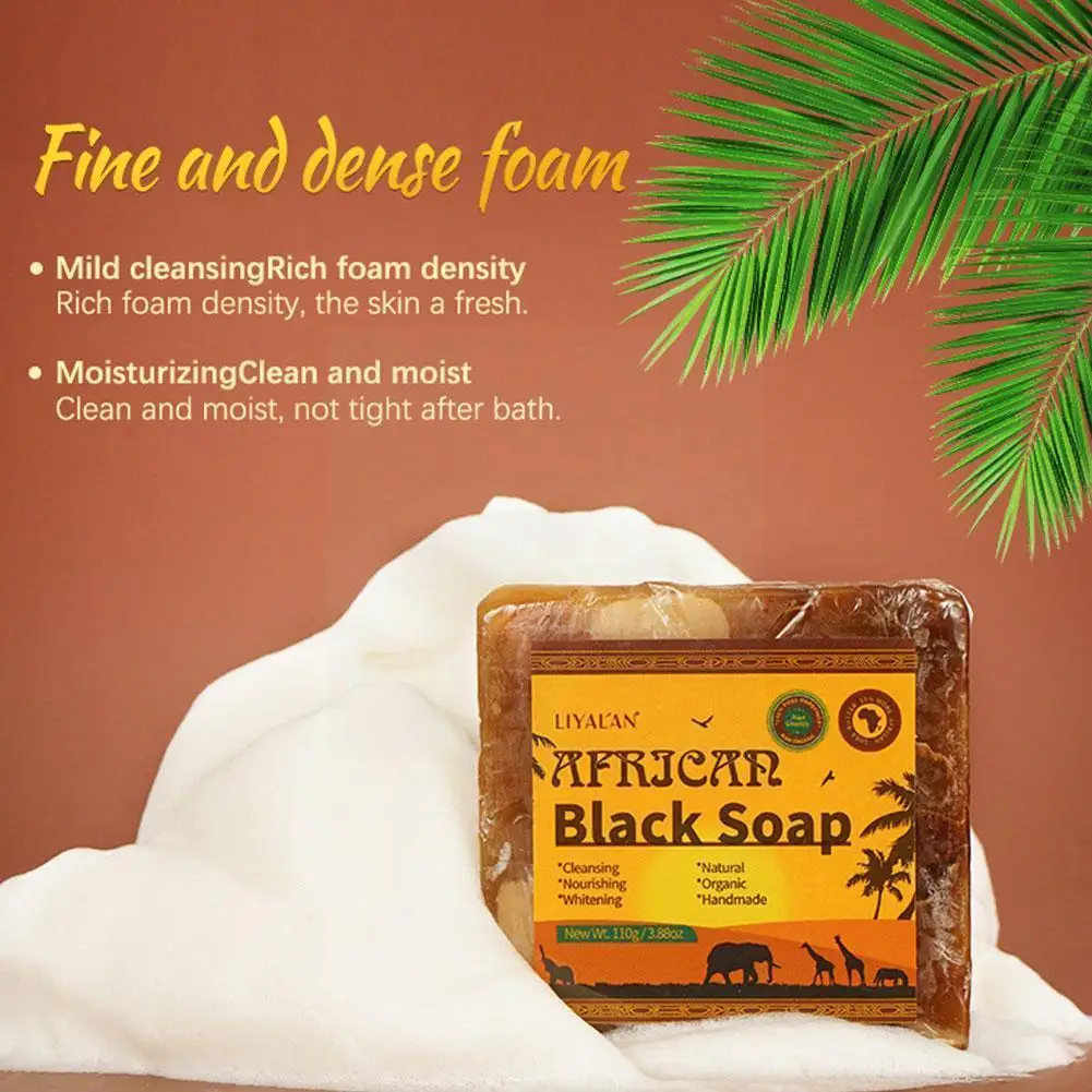 

African Black Soap Magic Anti Rebelles Beauty Bath Soap 100% Beauty Treatment Body Natural Acne Skin Black O5s3