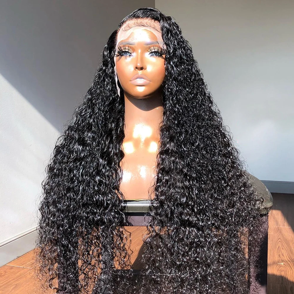 30inch 360 Lace Wig Human Hair Deep Wave Frontal Wigs Curly Human Hair Wig 4x4 Brazilian Water Wave HD Lace Front Wigs For Women
