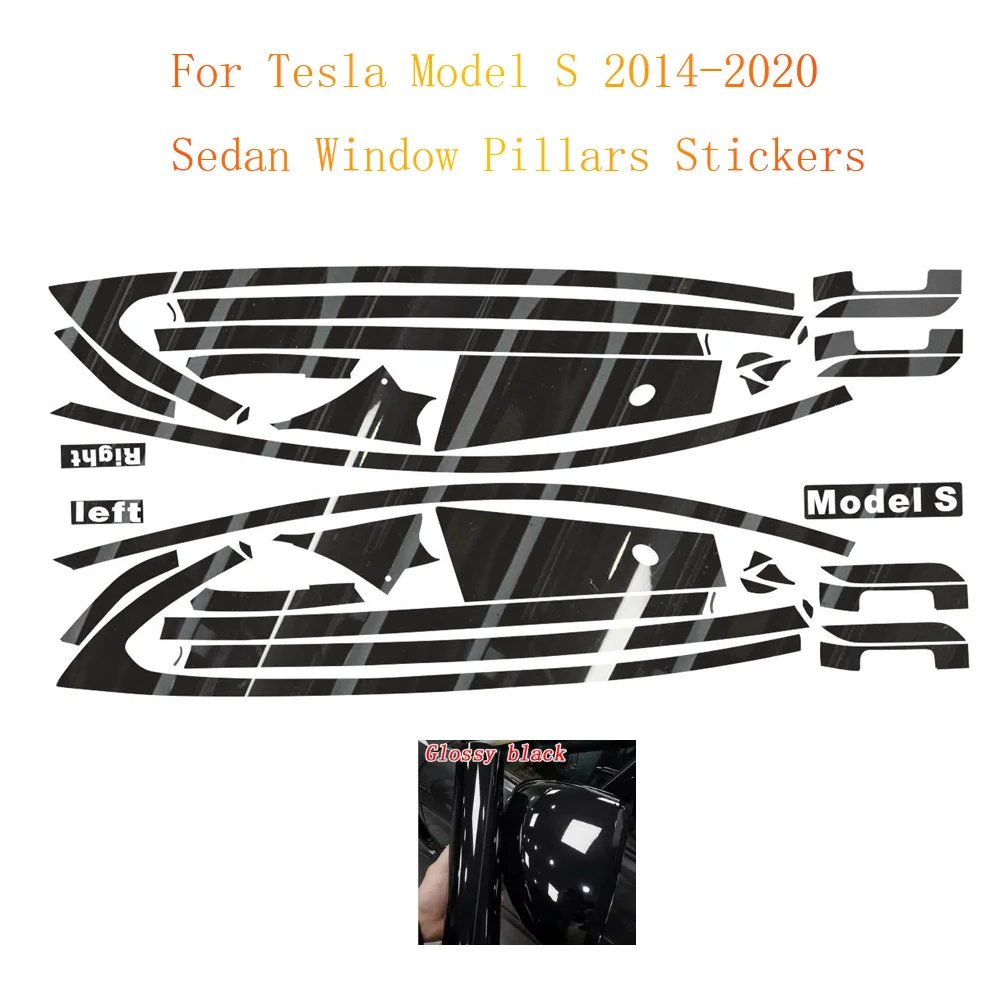 

Для Tesla Model S 2014-2020 седан, окно, хромированные удаленные затемняющие стойки ABC, глянцевые черные наклейки