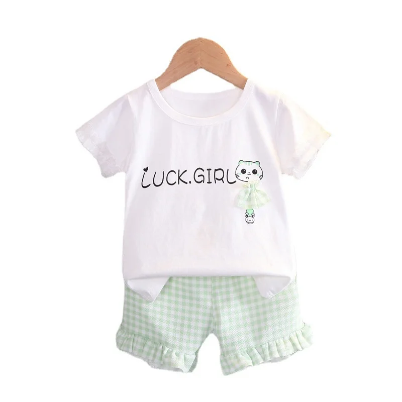 

New Summer Baby Clothes Suit Children Girls Fashion Cute T-Shirt Shorts 2Pcs/Sets Toddler Casual Cotton Costume Kids Sportswear