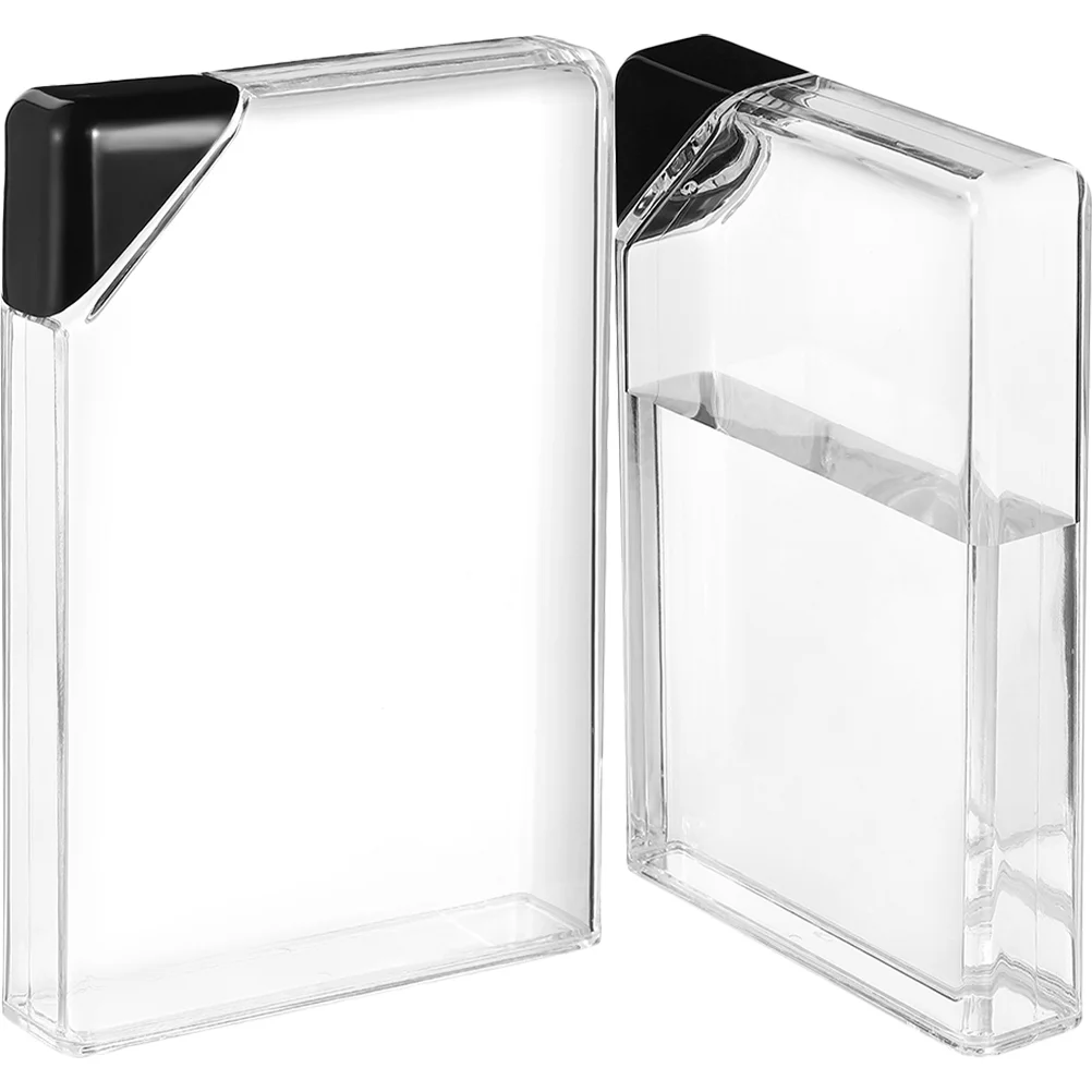 

2 Pcs Water Cup Plastic Jug Square Bottle Flat Kettle Pocket Clear Travel Transparent Slim