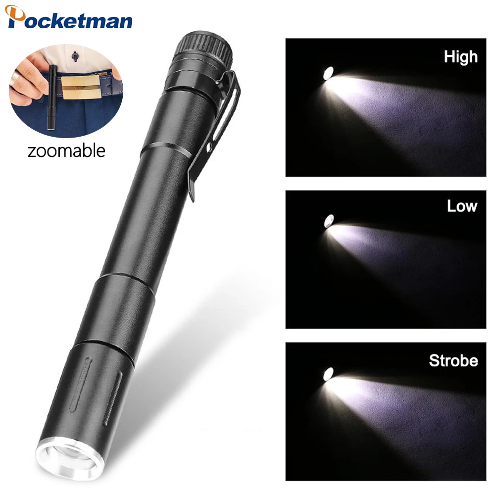 

Mini Flashlight XPE LED Pen Light 3 Modes Torch Pocket Emergency Pen Flashlight Inspection Light AAA