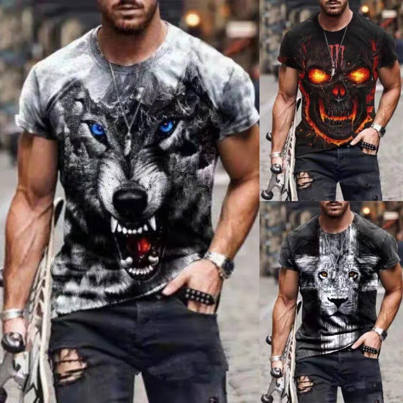 

Men's popular casual 3D digital printed short sleeve T-shirt fashion trend sports 3D printed T-shirt xs-6xl