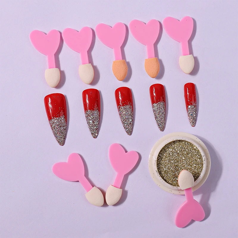 

10 шт., кисти для нанесения пудры для ногтей