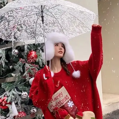 Neploe Рождественская вышивка Свободный сладкий простой джемпер пуловер 3D цветок вязаный тяжелый вязаный новый корейский Y2K гот новые женские топы