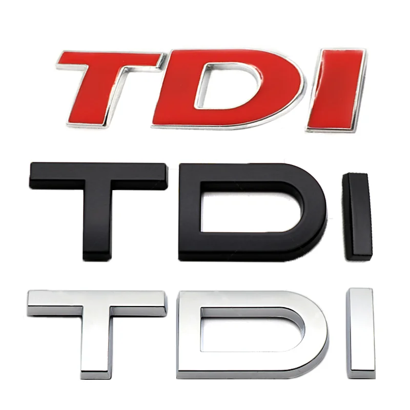 

1pcs ABS Metal 3D TDI Label Letter For Modified Displacement Car Rear Trunk Badge Logo Emblem Sticker Auto Exterior Accessories