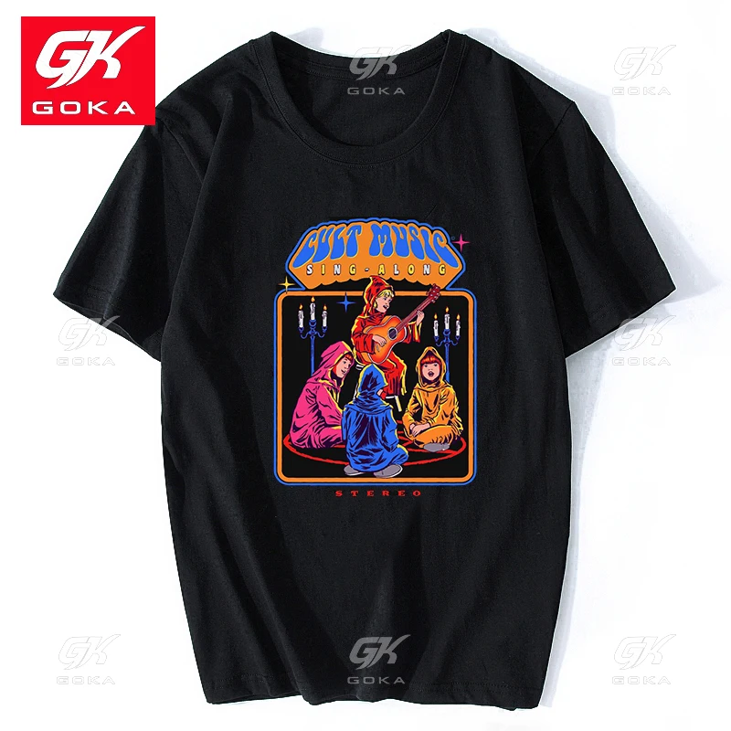 Футболка Cult Music Sing-Along Let's Summon Demons уличная одежда в стиле Харадзюку забавные