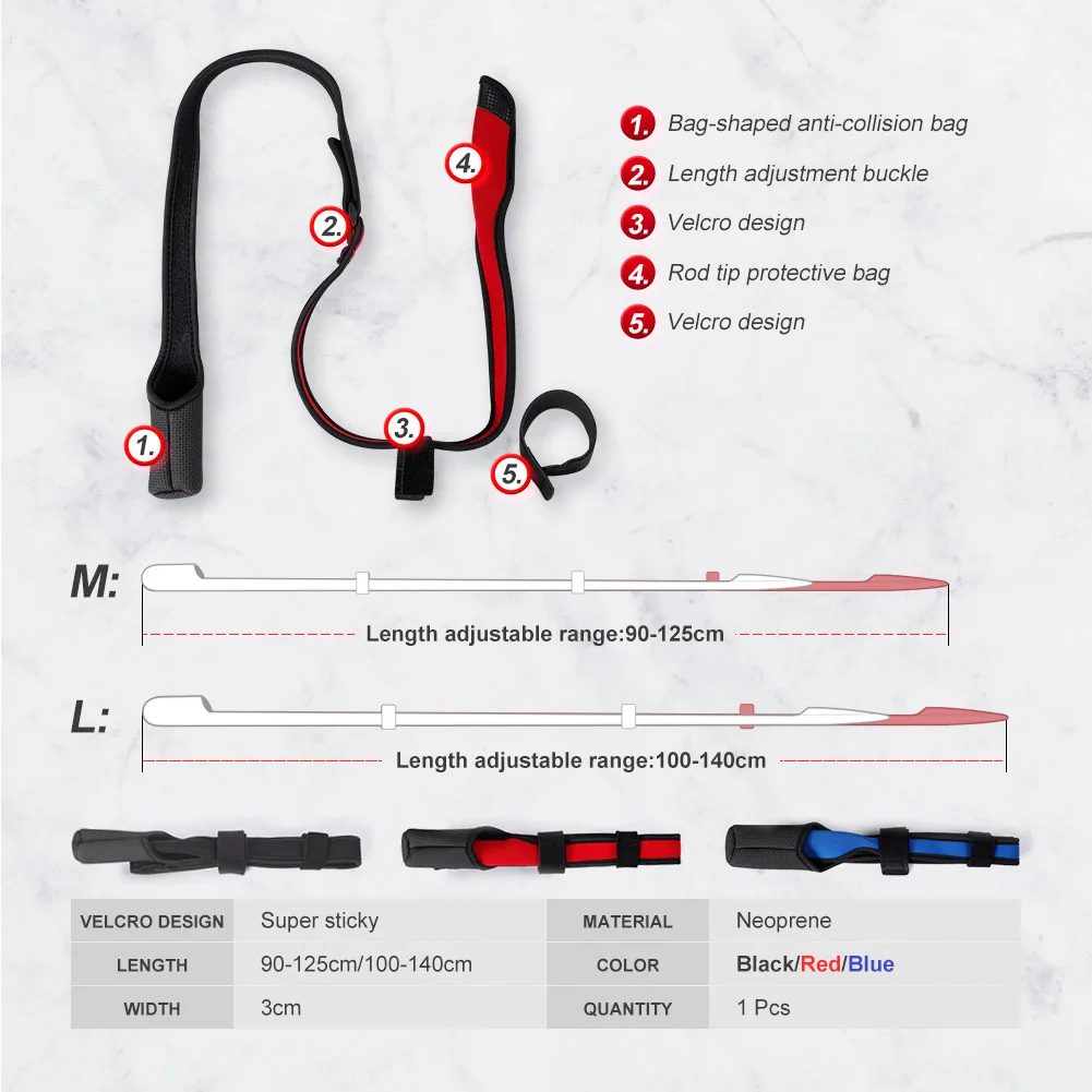 Noeby Two Sizes Fishing Rod Bag Protection Ties Rope Adjustable Strap Tie For Fishing Gear Tackles Holders