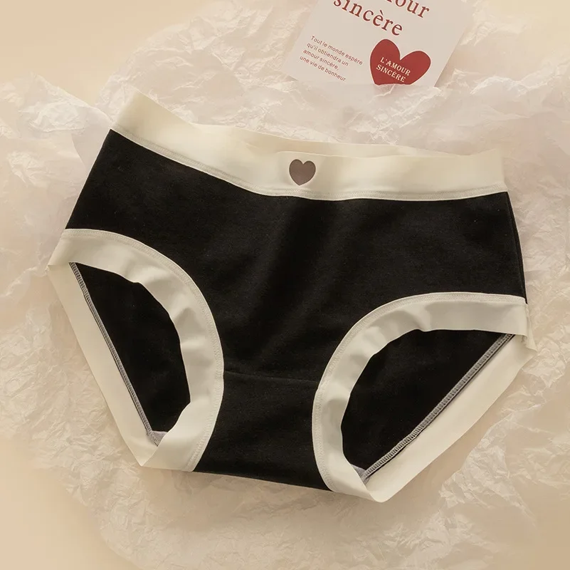 3 шт. женские хлопковые бесшовные трусы со средней посадкой