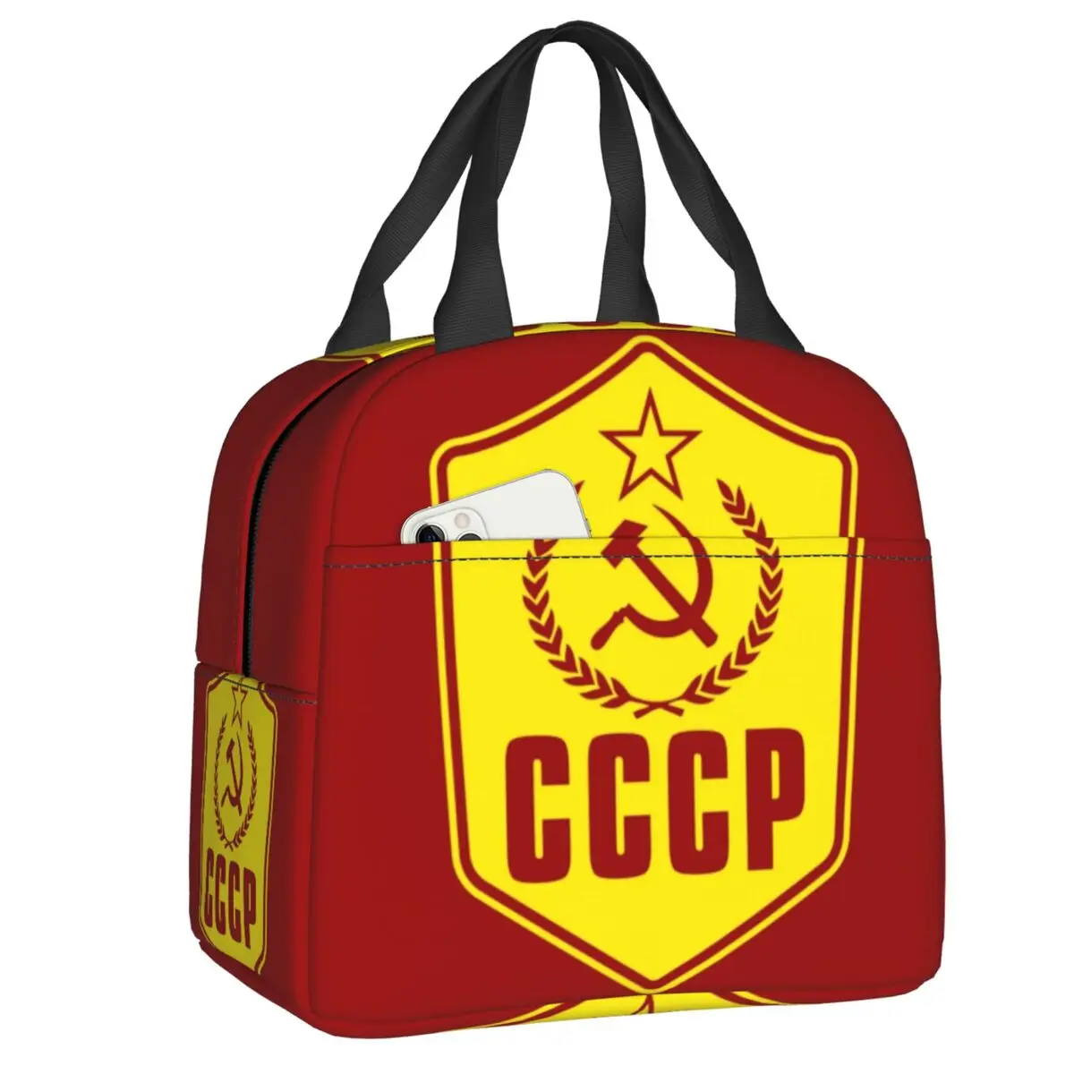 

CCCP Communist Emblem Thermal Insulated Lunch Bag Russia USSR Soviet Union Proud Portable Lunch Tote Multifunction Food Box