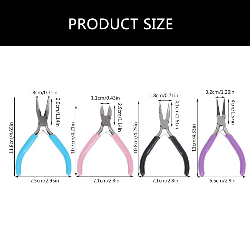 4 шт. плоскогубцы для ювелирных изделий с иглами круглые инструмент изготовления