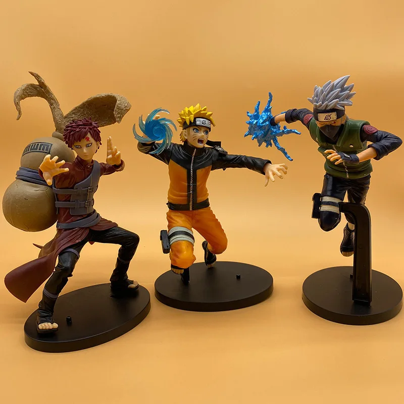 

Bandai Naruto Vortex Naruto Kakashi Gaara Battle Form Bagged Anime Garage Kits Model Furnishing Articles