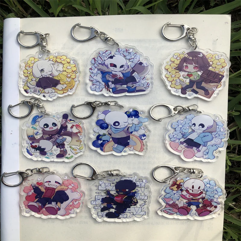 Game Undertale Papyrus Asgore Asriel Chara Keychain Cosplay Accessories Cartoon Key Chain Pendant Badge |