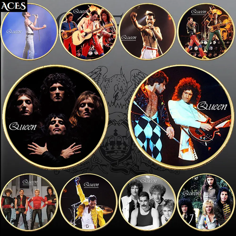 

10pcs British Legendary Rock Band Queen GOLD Coin Freddie Mercury Commemorative Medal Bohemian Rhapsody Challenge Coin