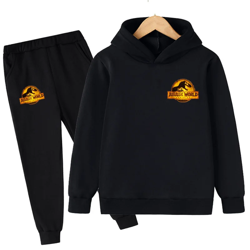 

Children Clothes Kids Suit Dinosaur Sweatshirt Girl Jurassic World Dominion Hoodies Pullover Pants Set Boys Tracksuit Sportswea