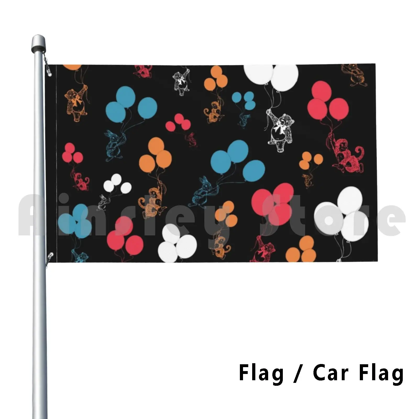 

Fly Up To The Sky Outdoor Decor Flag Car Flag Bear Bears Teddy Monkey Africa Safari Hare Rabbits Rabbit Rodent