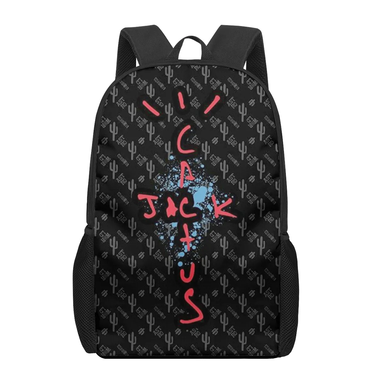 cactus jack letter word 3D Printing Schoolbags for Girls Boys Children Kids School Book Bag 3d Junior Primary Student Bookbags S