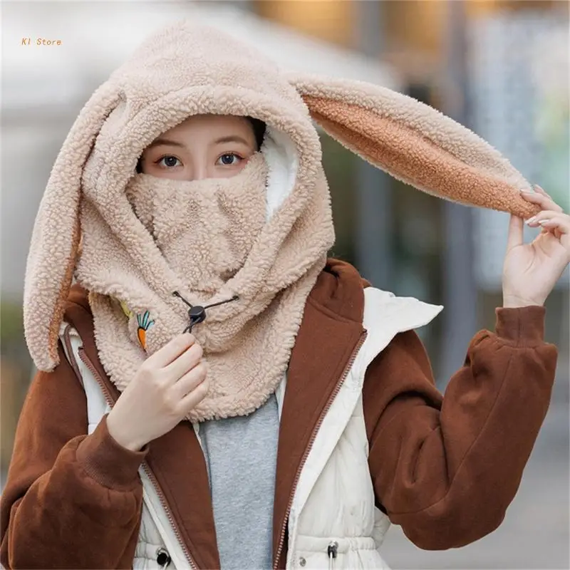 

Women Neck Warmer+ Hat Russian Cossack Caps for Winter Ski Snow Thicken Hat