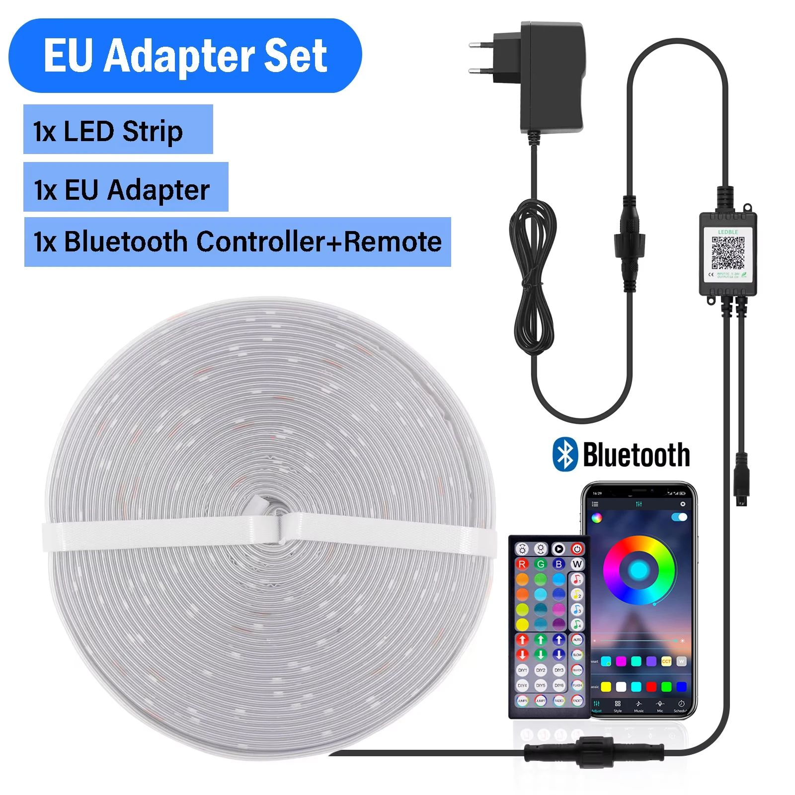 

HEGEHE RGB светодиодная лента 24V Bluetooth 5M-60M