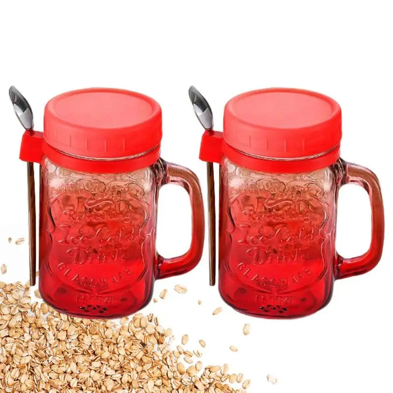 

Glass Jars With Airtight Lid And Spoon Overnight Oats Containers With Lids Decorative Kitchen Jars For Coffee Tea Sugar Spice