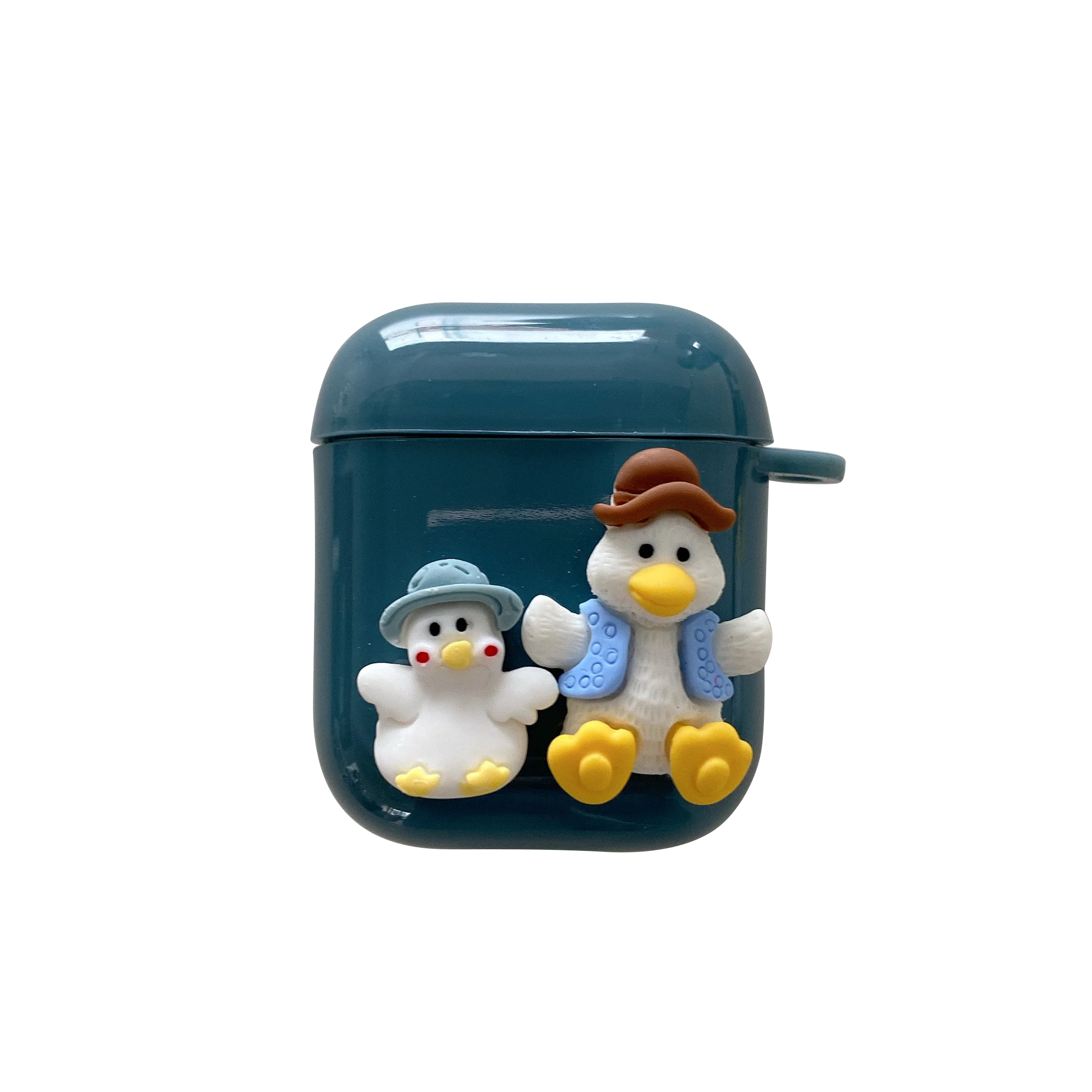 

Tricolor Cartoon Duck For Apple Air Pods 1 2 3 Bag Wireless Earphone Accessories For Airpod Pro PU Case With Ring