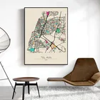 Картина на холсте с изображением Израиля и Тель-Авива, настенный постер с художественным принтом, современный минималистичный декор для спальни, гостиной, дома