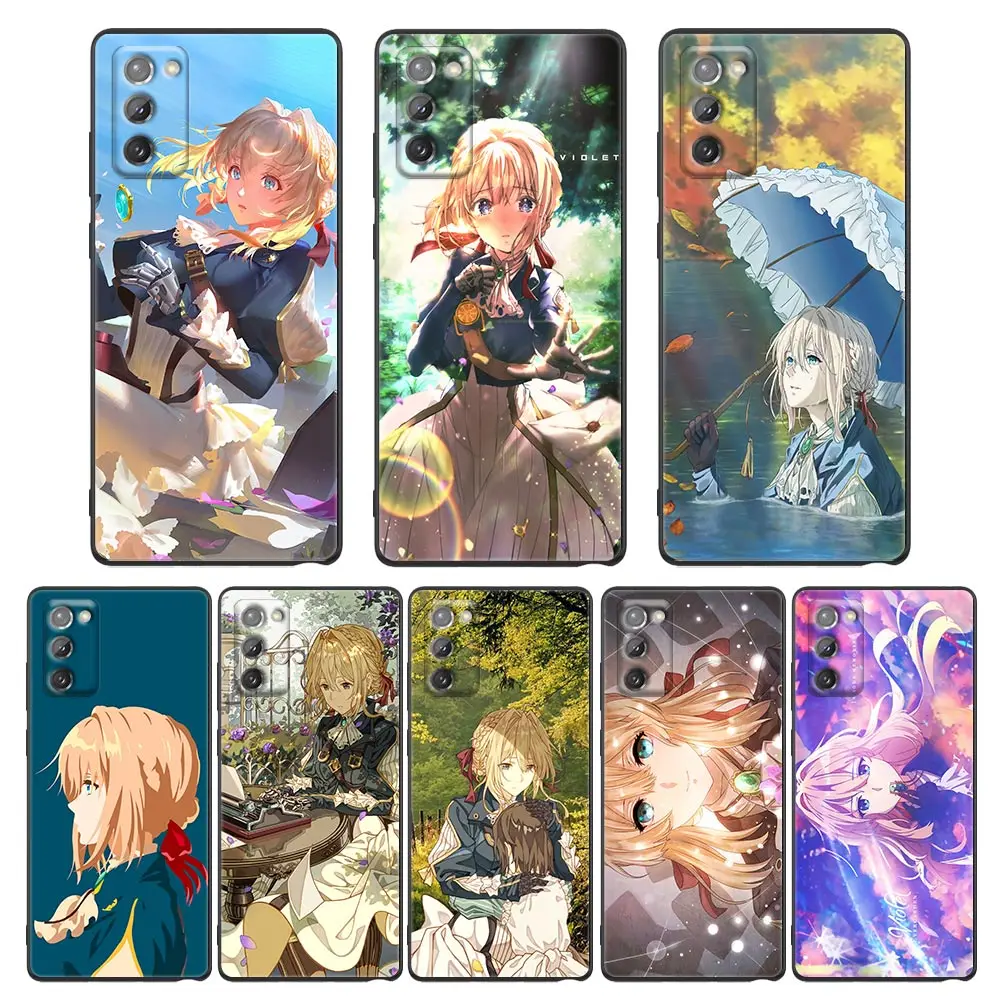 

Fundas for Samsung Galaxy Note 20 Ultra 8 9 10 Plus M12 M30 M31s M32 M51 Case Soft Shell Cover Cartoon Violet Evergarden Anime