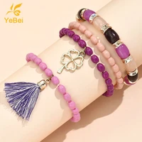 4pcs bohemian bracelets for women 2022 summer bracelets bangles for women free shipping bracelet natural stone bridesmaid gift