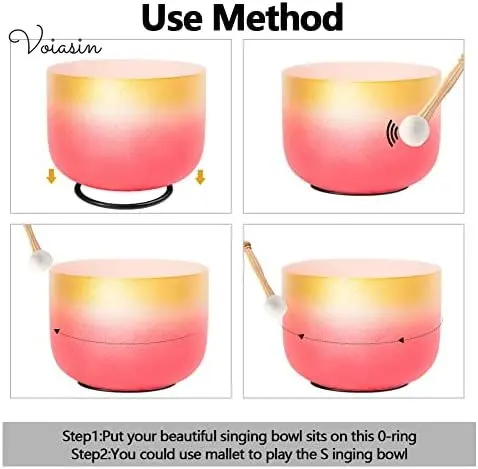 8-12-дюймовая поющая чаша с радужным красным кристаллом кварцевое звуковое