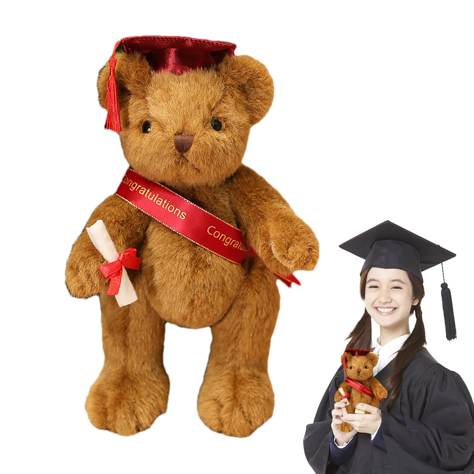 

Graduation Bear плюшевый подарок доктора медведя персонализированный градуирующий медведь с шапкой для выпускного детского сада начальной школы