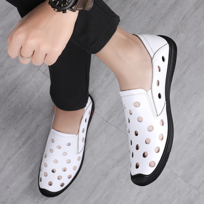 2023 летняя дизайнерская обувь из натуральной кожи с перфорацией мужские