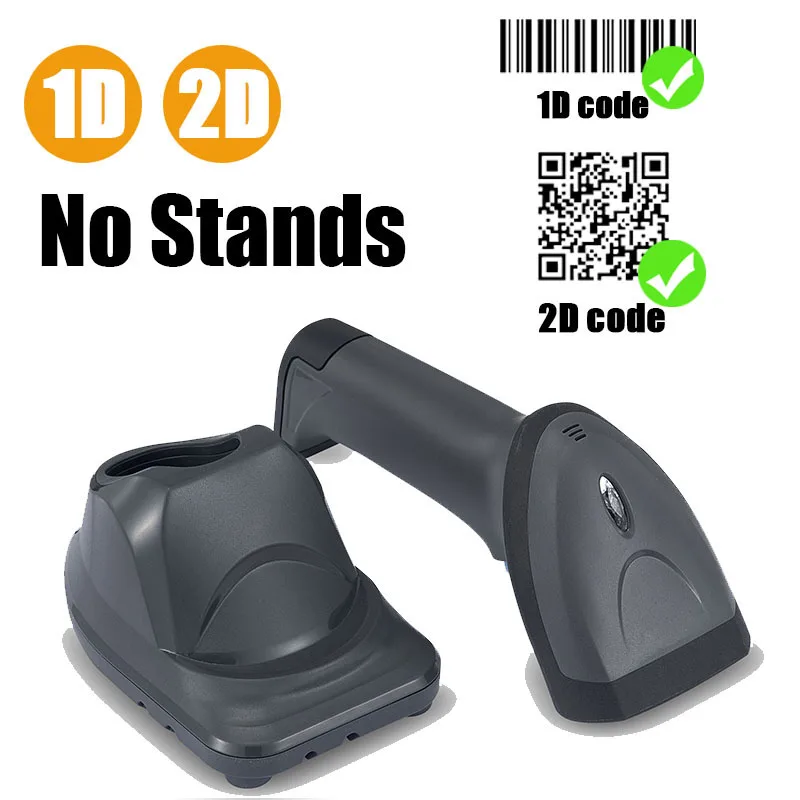 Беспроводной и Bluetooth сканер штрих-кодов WD20T 1D 2D QR PDF417 портативный считыватель