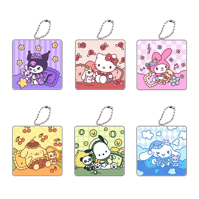 Мини-брелок Sanrio Kuromi милый мультяшный брелок Hello Kitty Cinnamoroll My Melody брелки для рюкзака