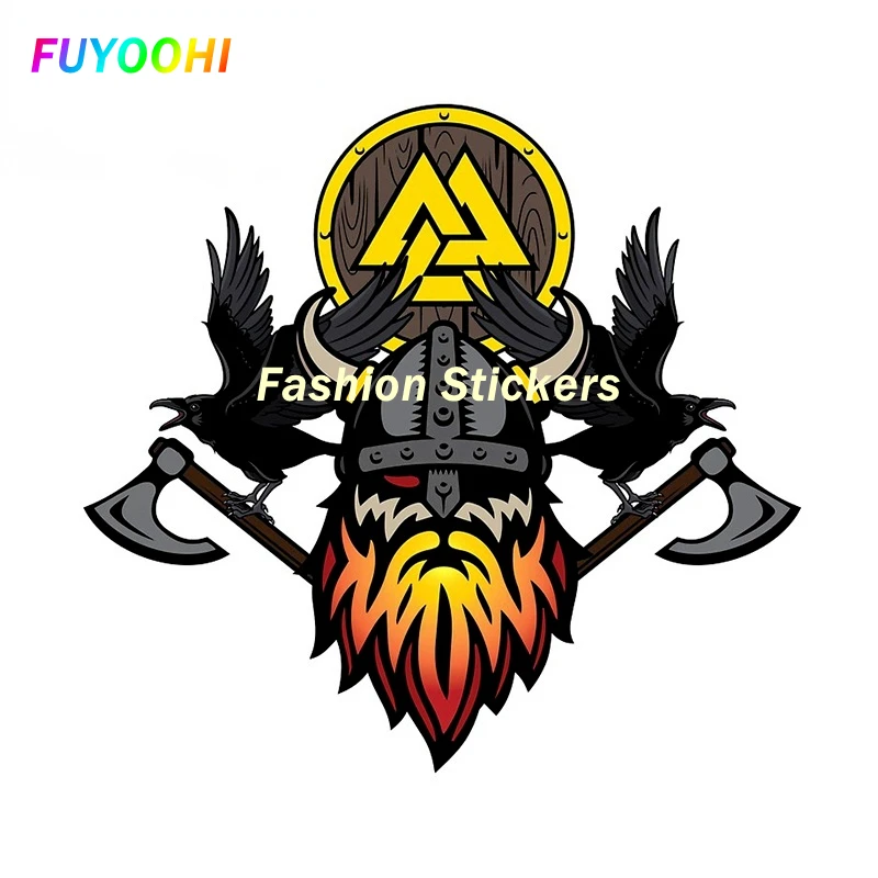 

FUYOOHI Exterior/Protection Fashion Stickers Car Stickers, Motorcycle Decals Viking Odin Logo Decorative Accessories PVC.