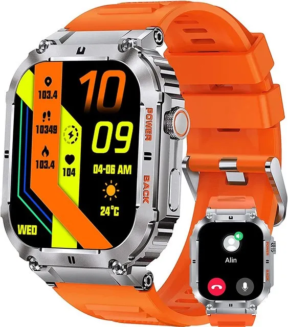

2023 100M Waterproof Military Smartwatch Ultra for Men Bluetooth Call 2.0 inch HD Display Health Monitorning Rugged Smart Watch