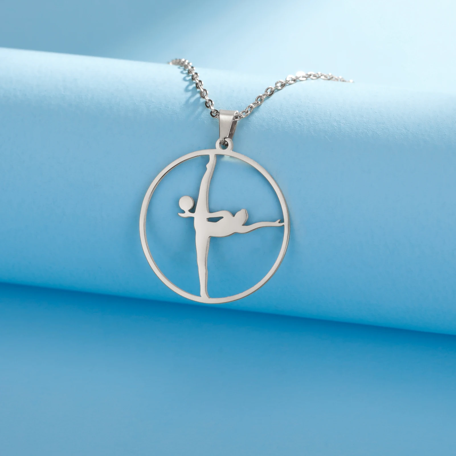 Unift Художественная гимнастика балерина Женская цепочка на шею из нержавеющей