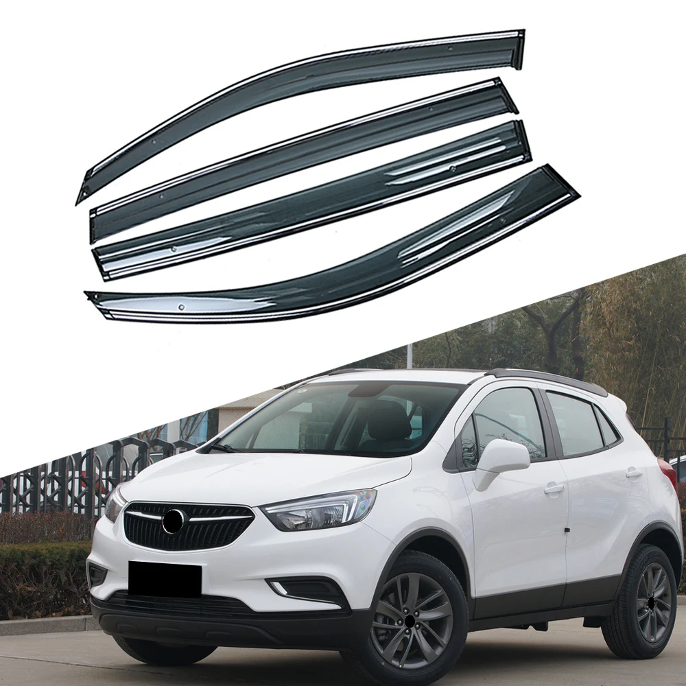 

For BUICK ENCORE/Opel Mokka/Holden Trax 2013-2018 Car Window Sun Rain Shade Visors Shield Shelter Protector Cover Frame Sticker